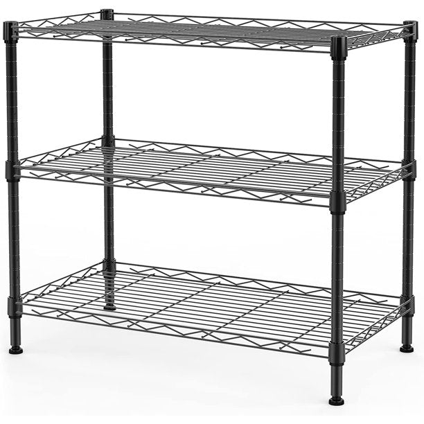 3 Shelf Wire Shelving Unit Adjustable Storage Shelving